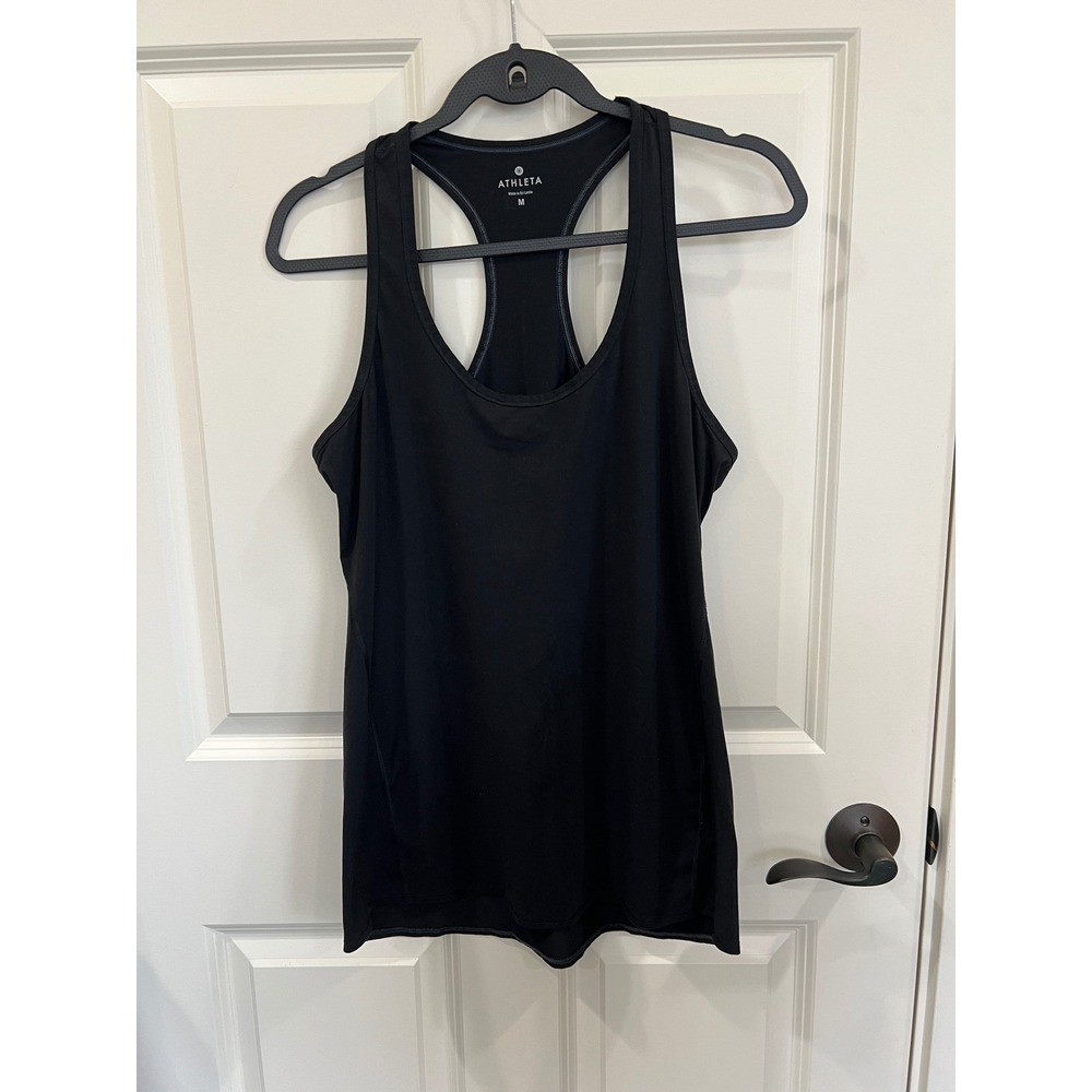 Athleta RacerBack Black Athletic Tank Top Size Medium